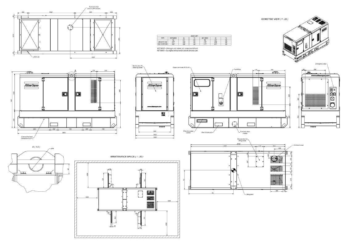 QAS 100 Kd Generator-technical-drawing