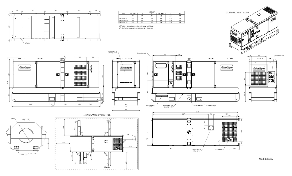 QAS 250 Kd Generator-technical-drawing