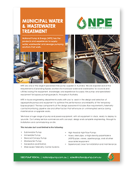 MUNICIPAL WATER AND WASTEWATER TREATMENT BROCHURE DOWNLOAD 