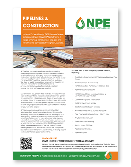 PIPELINES AND CONSTRUCTION
BROCHURE DOWNLOAD